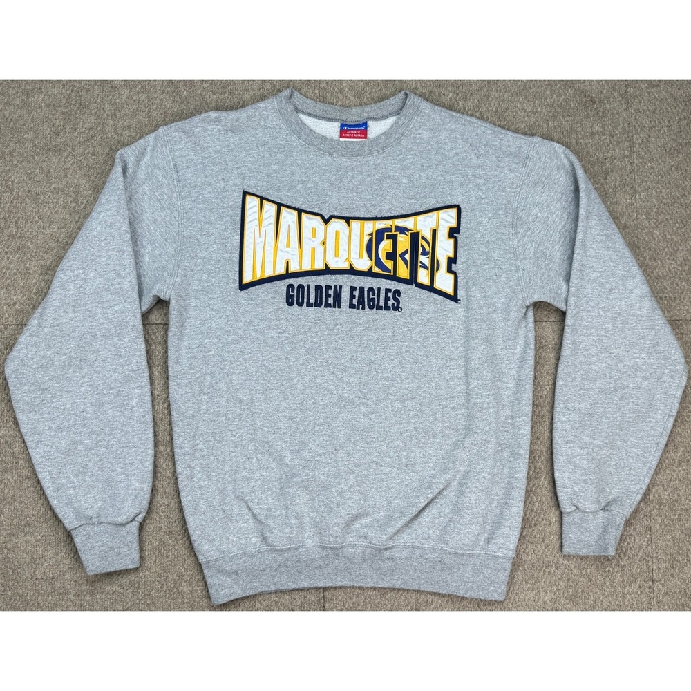 Champion NCAA Marquette Univ Golden Eagles Vtg Long Sleeve Sweatshirt Size M